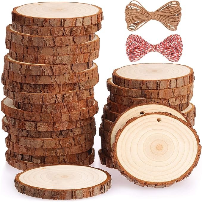 Christmas Ornaments DIY Crafts Fuyit Natural Wood Slices 30 Pcs