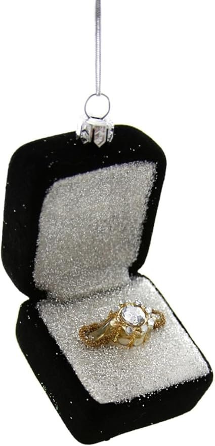 Diamond Ring Christmas Tree Ornaments - Christmas Proposal Ornament