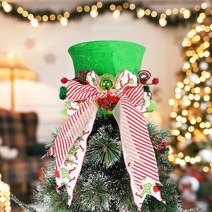 Grinch Christmas Tree Topper - Hand Made Tree Decoration, Grinch Tree Topper