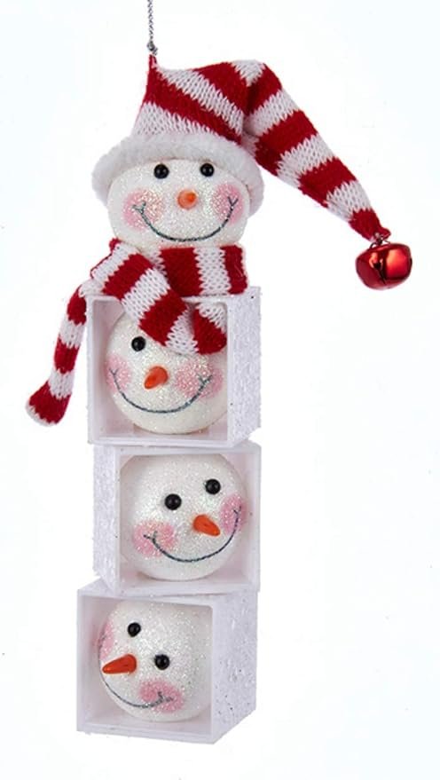 Snowman Head Block Ornament 2024