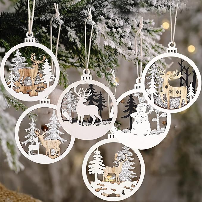 Winter Wonderland Wooden Christmas Ornaments